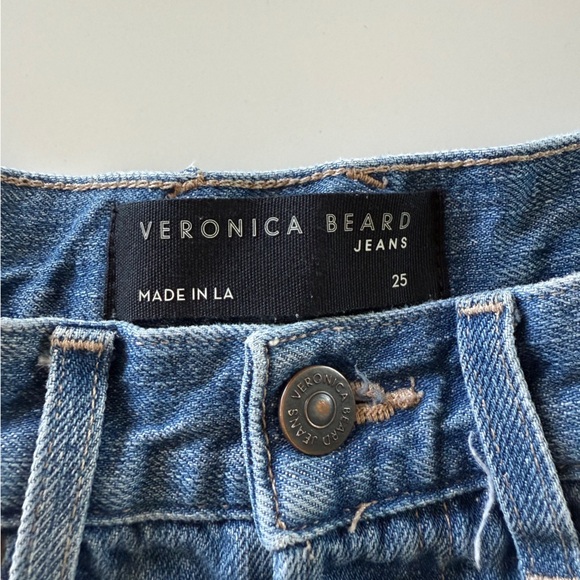 Veronica Beard-High Rise-Distressed-Blue-Jeans-Distressing-Cut Offs- Size 25 - Picture 3 of 16